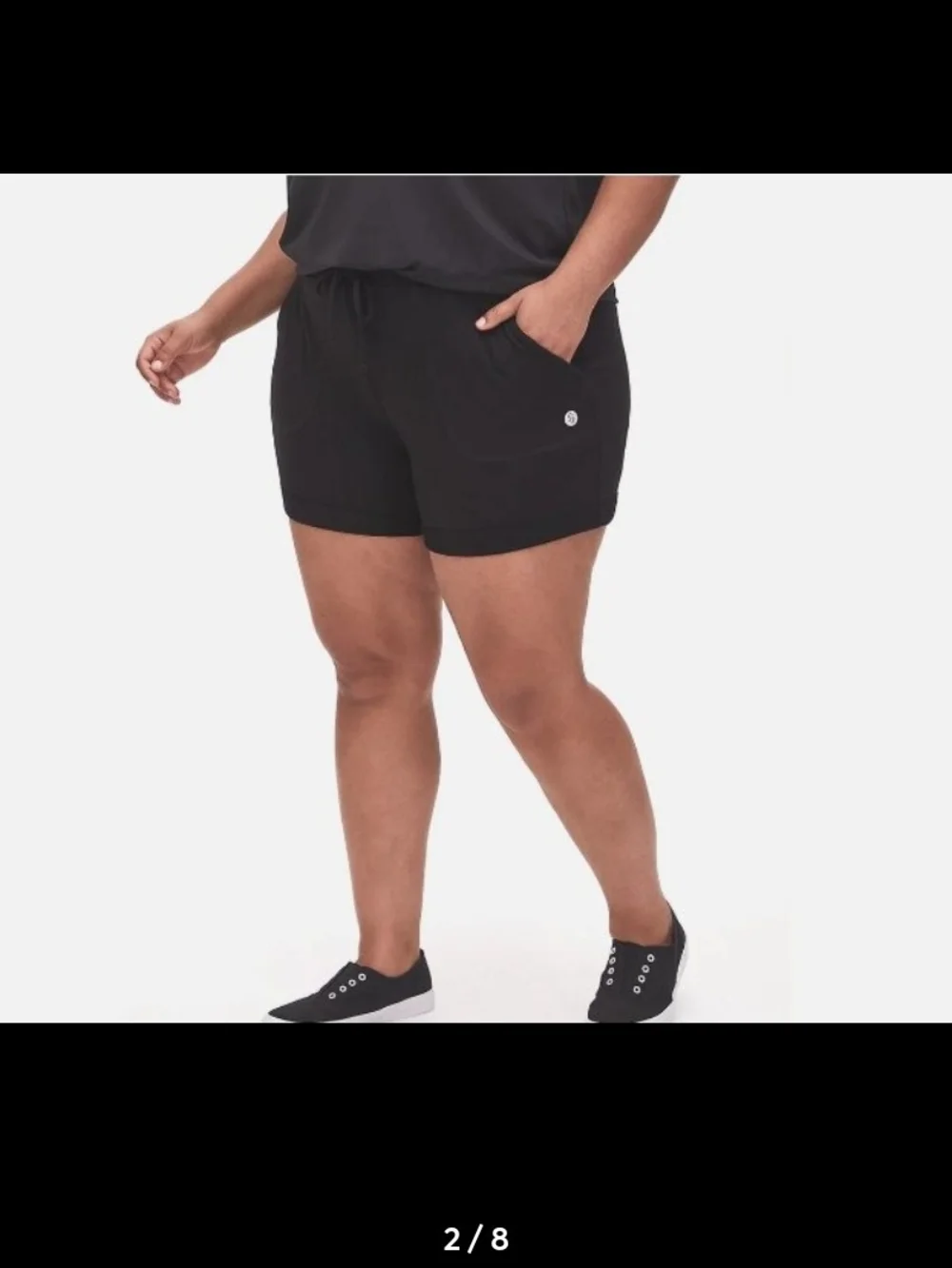 torrid Black Drawstring Pocket Athletic Shorts